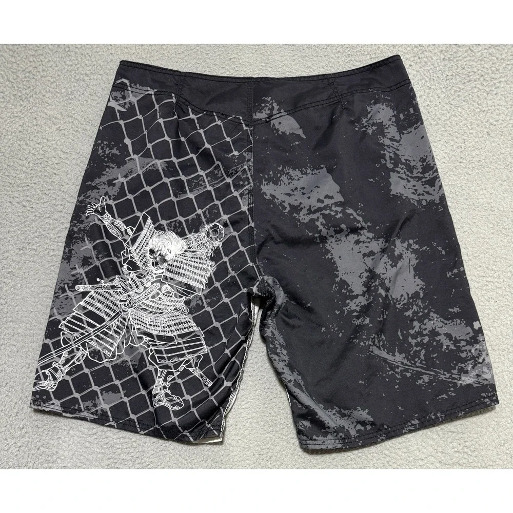 MMA Elite Shorts Mens Large MMA Training Samurai Fighting Graphic Swim Trunks